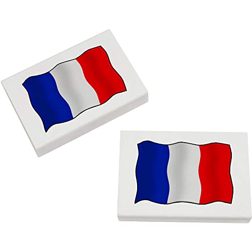 2 x 45mm 'Französische Flagge' Radiergummis (ER00029528) von Azeeda