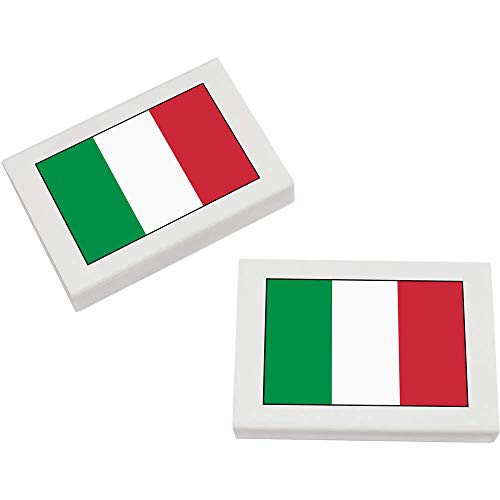 2 x 45mm 'Italienische Flagge' Radiergummis (ER00020506) von Azeeda