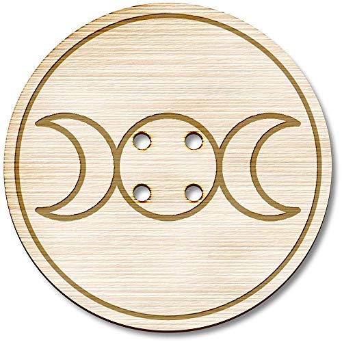 3 x 38mm 'Dreifaches Göttinnen-Symbol' Groß Runde Holz Knopfe (BT00106770) von Azeeda