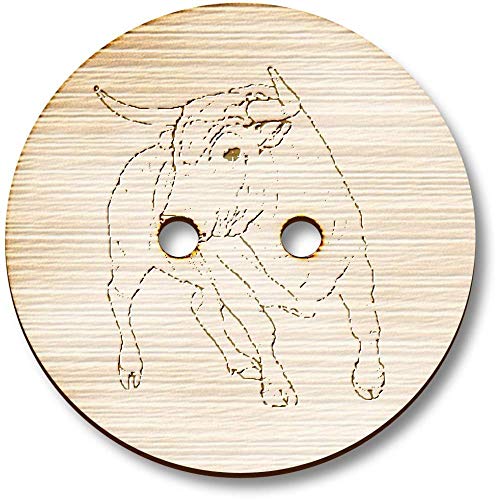 8 x 23mm 'Aufladen Stier' Runde Holz Knopfe (BT00106863) von Azeeda