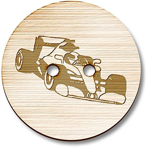 8 x 23mm 'F1 Rennwagen' Runde Holz Knopfe (BT00077301) von Azeeda
