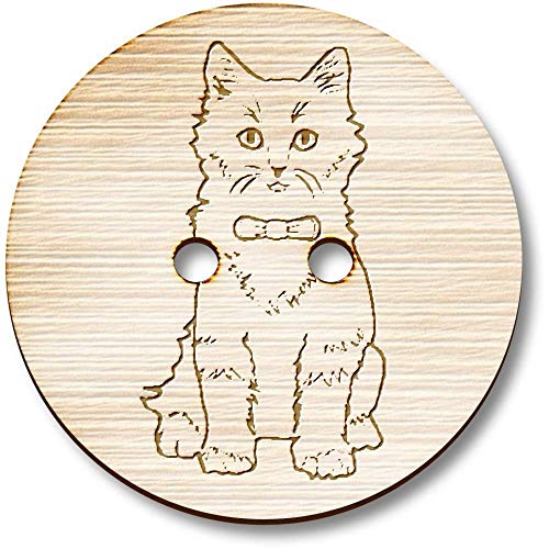 8 x 23mm 'Fantastische Katze' Runde Holz Knopfe (BT00065631) von Azeeda