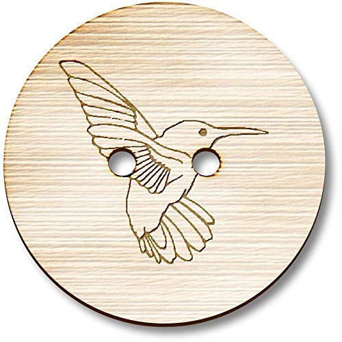 8 x 23mm 'Kolibri' Runde Holz Knopfe (BT00068336) von Azeeda