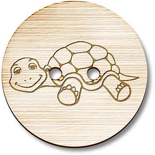 8 x 23mm 'Schildkröte' Runde Holz Knopfe (BT00101337) von Azeeda