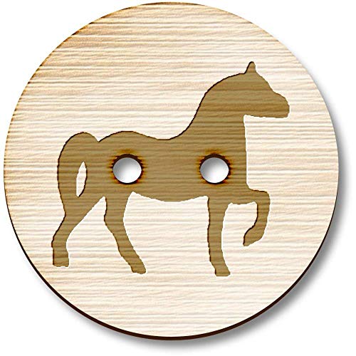 8 x 23mm 'Stehendes Pferd' Runde Holz Knopfe (BT00077221) von Azeeda