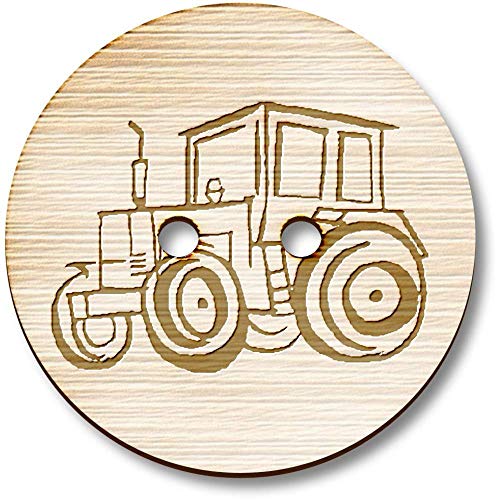 8 x 23mm 'Traktor' Runde Holz Knopfe (BT00007777) von Azeeda