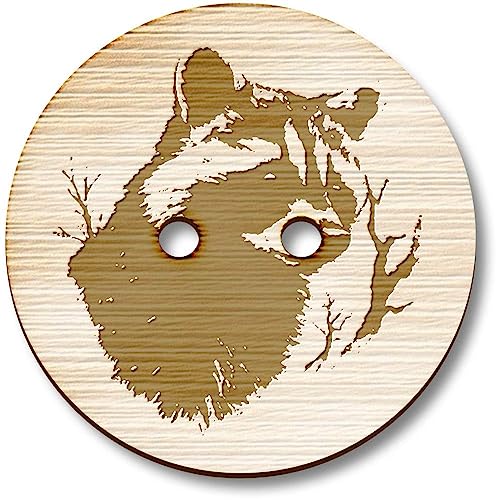 8 x 23mm 'Waschbär' Runde Holz Knopfe (BT00117920) von Azeeda