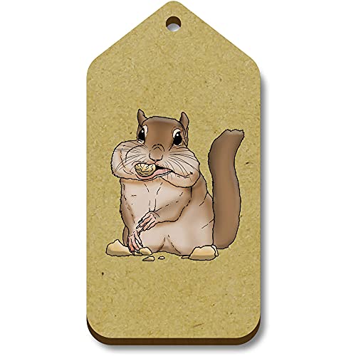 Azeeda 10 x 'Chipmunk, der Nuss isst' 66mm x 34mm Hölzerne Tags (TG00097851) von Azeeda