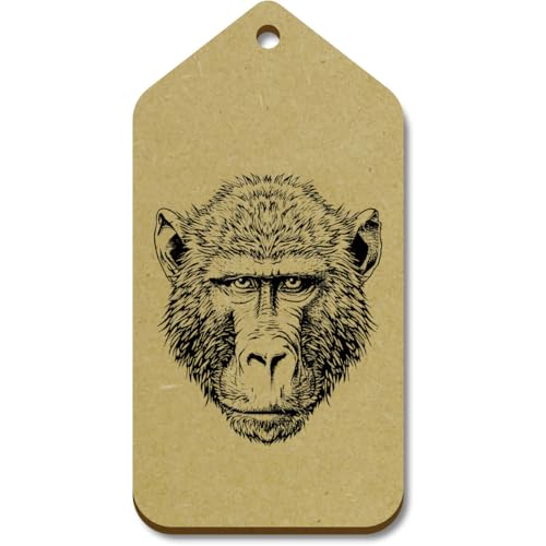 Azeeda 10 x Groß 'Paviankopf' Hölzerne Tags (TG00126587) von Azeeda