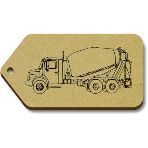 Azeeda 10 x 'Zement-LKW' 66mm x 34mm Hölzerne Tags (TG00129875) von Azeeda
