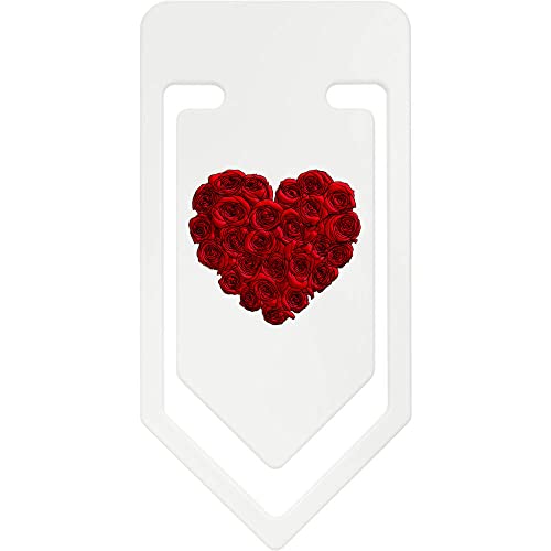 Azeeda 141mm 'Rotes Rosen-Herz' Riesige Plastik Büroklammer (CC00058620) von Azeeda
