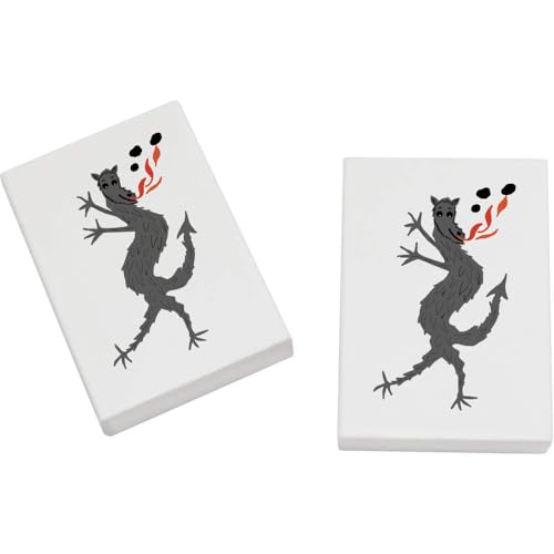 Azeeda 2 x 45mm 'Feuerspeiender Drache' Radiergummis (ER00042593) von Azeeda