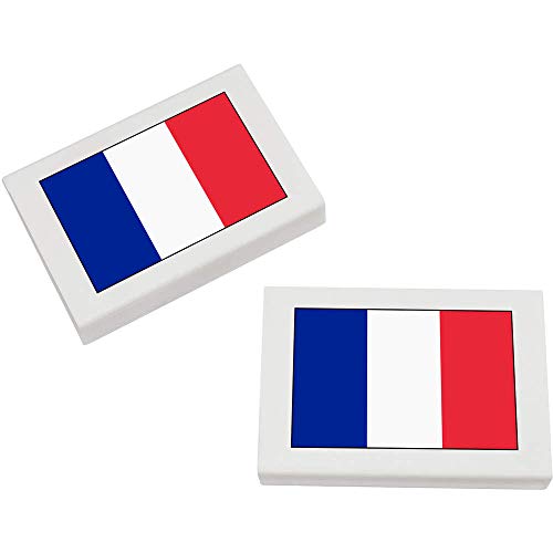Azeeda 2 x 45mm 'Französische Flagge' Radiergummis (ER00020493) von Azeeda