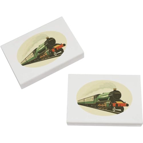 Azeeda 2 x 45mm 'Grüner Zug' Radiergummis (ER00047586) von Azeeda