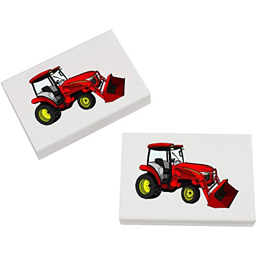 Azeeda 2 x 45mm 'Roter Traktor' Radiergummis (ER00022136) von Azeeda