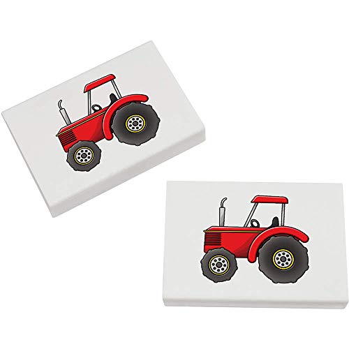 Azeeda 2 x 45mm 'Roter Traktor' Radiergummis (ER00022227) von Azeeda