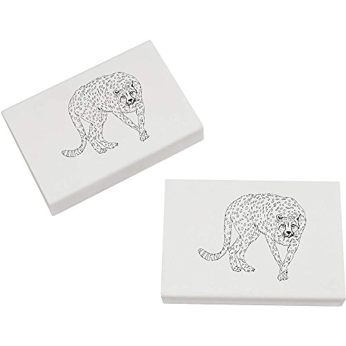 Azeeda 2 x 45mm 'Schmeichelnder Gepard' Radiergummis (ER00009927) von Azeeda