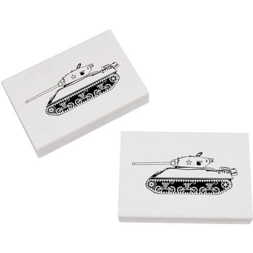 Azeeda 2 x 45mm 'Sherman-Panzer' Radiergummis (ER00038591) von Azeeda