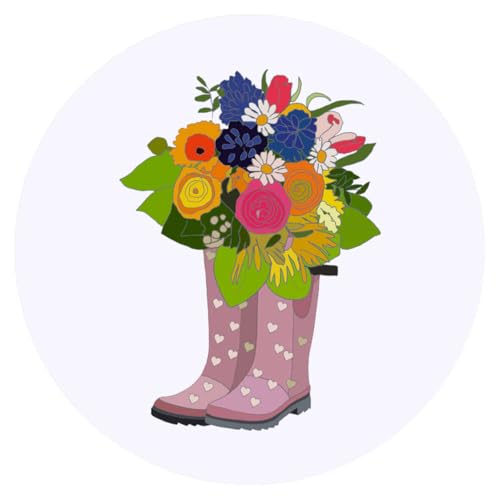 Azeeda 24 x 'Blumen in Gummistiefeln' Aufkleber - für Basteln, Scrapbooking und Etikettierung (SK00041953) von Azeeda