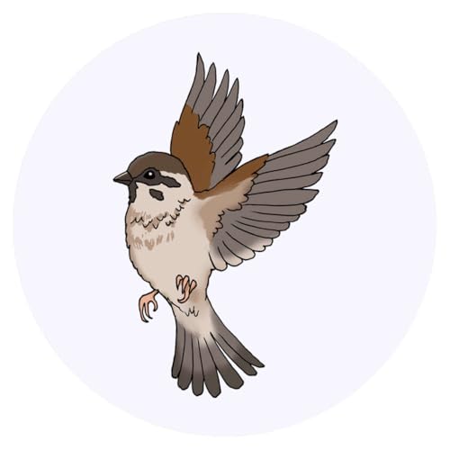 Azeeda 24 x 'Spatz im Flug' Aufkleber - für Basteln, Scrapbooking und Etikettierung (SK00035559) von Azeeda