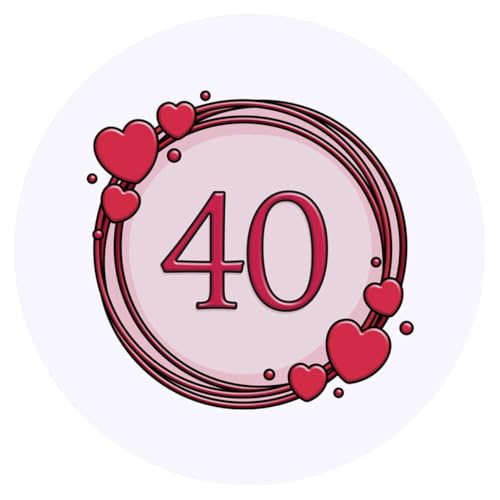 Azeeda 24 x 'Vierzigster Hochzeitstag' Aufkleber - für Basteln, Scrapbooking und Etikettierung (SK00041623) von Azeeda