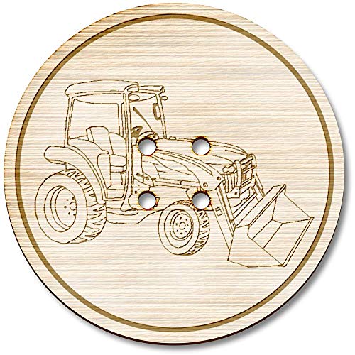 Azeeda 3 x 38mm 'Traktor' Groß Runde Holz Knopfe (BT00099143) von Azeeda