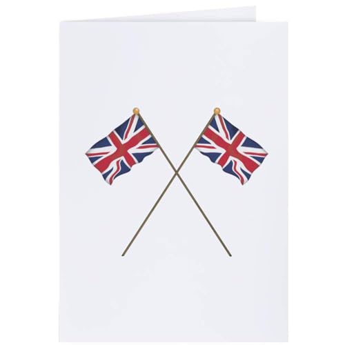 Azeeda 4 x 'Schwenkende Union-Jack-Flaggen' Geschenkanhänger (GI00069852) von Azeeda