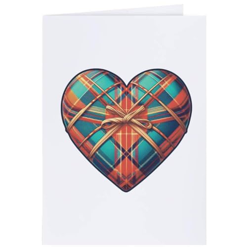 Azeeda 4 x 'Tartan-Liebesherz' Geschenkanhänger (GI00110540) von Azeeda