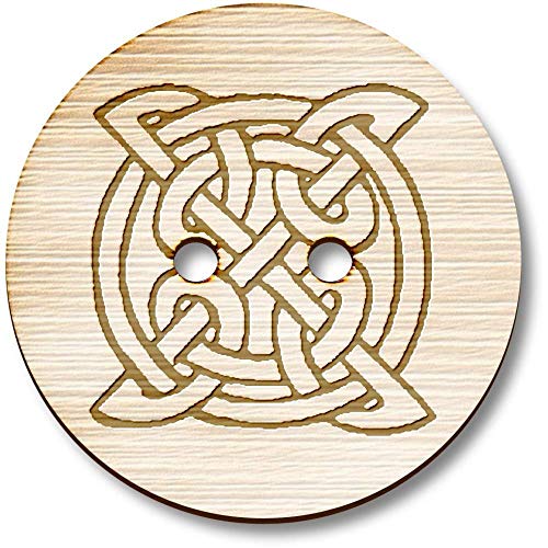 Azeeda 8 x 23mm 'Keltisches Symbol' Runde Holz Knopfe (BT00063301) von Azeeda
