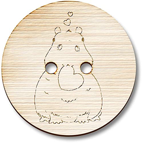 Azeeda 8 x 23mm 'Schatz Capybara' Runde Holz Knopfe (BT00116790) von Azeeda