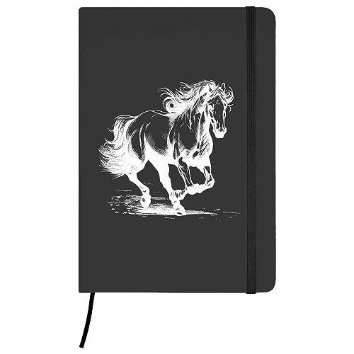 Azeeda A5 'Pferd' Schwarzes Liniertes Notizbuch Gebundenem Buch (NB00053785) von Azeeda