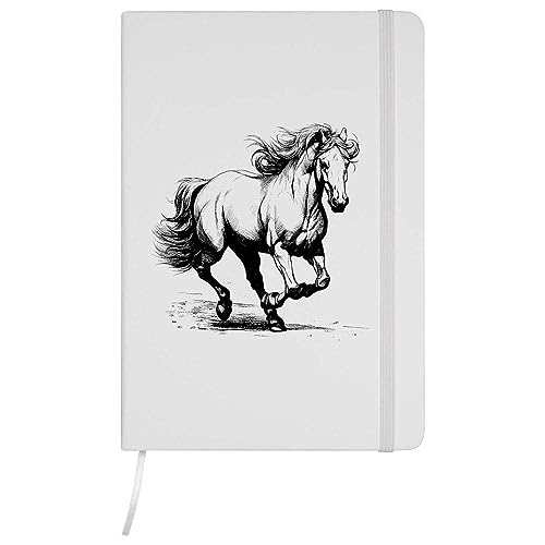 Azeeda A5 'Pferd' Weißes Liniertes Notizbuch Gebundenem Buch (NB00053784) von Azeeda