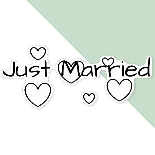 Azeeda Extra große 460 mm 'Just Married' Permanente Aufkleber (DW00090739) von Azeeda