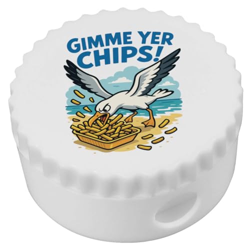 Azeeda 'Gib mir deine Chips, Möwe' Kompakt Spitzer (PS00048714) von Azeeda