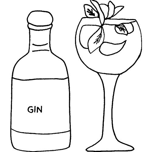 Azeeda 'Gin mit Glas' Unmontierter Gummistempel - für Basteln, Scrapbooking und Kartengestaltung - Größe A8 (RS00017015) von Azeeda