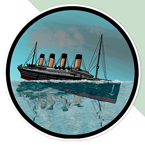 Azeeda Große 210mm 'Sinkende Titanic' Permanente Aufkleber (DW00046835) von Azeeda