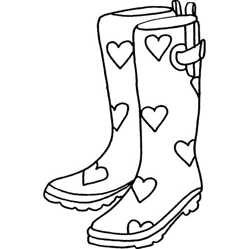Azeeda 'Gummistiefel' Unmontierter Gummistempel - für Basteln, Scrapbooking und Kartengestaltung - Größe A7 (RS00014292) von Azeeda