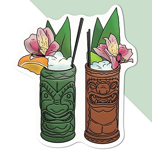 Azeeda Mittel 100mm 'Tiki-Cocktails' Permanente Aufkleber (DW00086193) von Azeeda