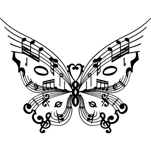 Azeeda 'Musik-Schmetterling' Unmontierter Gummistempel - für Basteln, Scrapbooking und Kartengestaltung - Größe A8 (RS00034469) von Azeeda