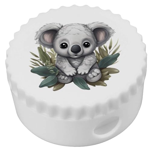 Azeeda 'Niedlicher Baby-Koala in Blättern' Kompakt Spitzer (PS00035322) von Azeeda