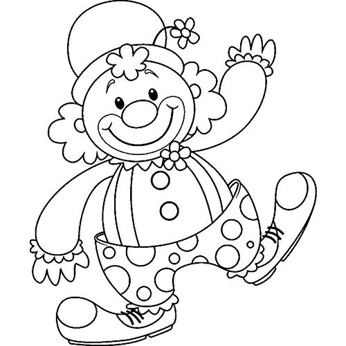 Azeeda 'Tanzender Clown' Unmontierter Gummistempel - für Basteln, Scrapbooking und Kartengestaltung - Größe A8 (RS00020872) von Azeeda