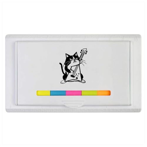 Azeeda 'Verrückte Katze spielt E-Gitarre' Haftnotizblock/Lineal (ST00034099) von Azeeda