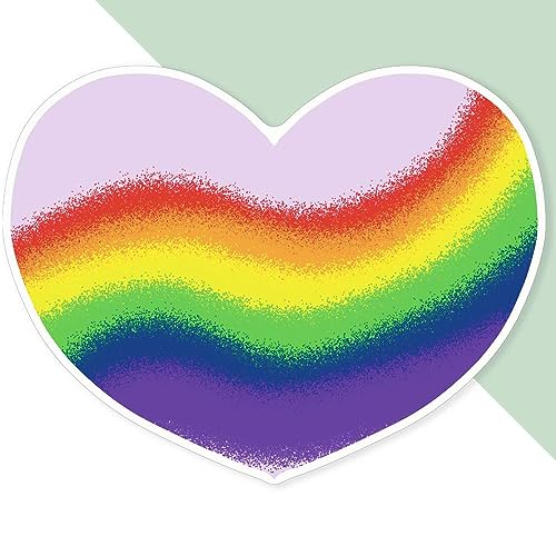Extra große 460 mm 'Regenbogen-Herz' Permanente Aufkleber (DW00092387) von Azeeda