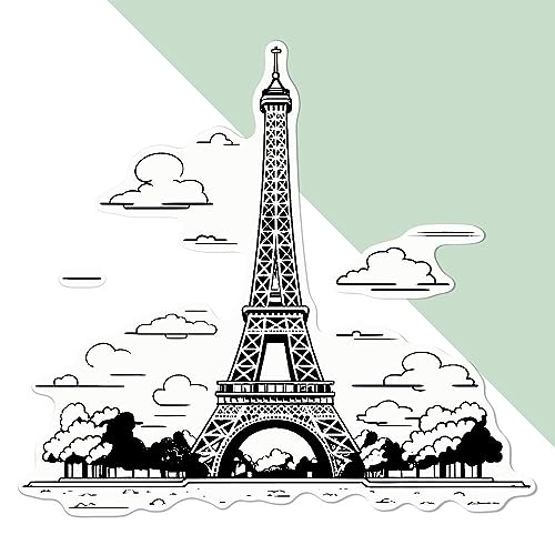Große 210mm 'Eiffelturm' Permanente Aufkleber (DW00092122) von Azeeda