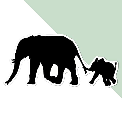 Große 210mm 'Elefant und Kalb' Permanente Aufkleber (DW00026463) von Azeeda