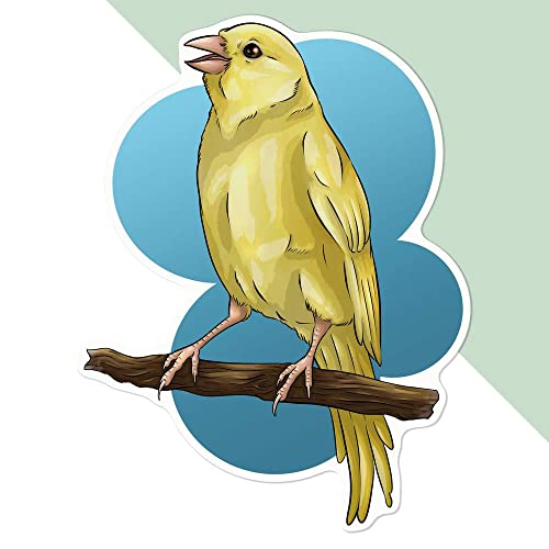 Große 210mm 'Gehockter gelber Kanarienvogel' Permanente Aufkleber (DW00072463) von Azeeda