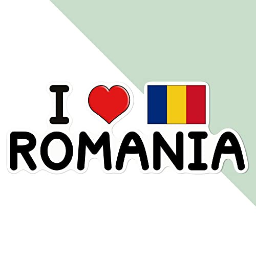 Große 210mm 'I Love Romania' Permanente Aufkleber (DW00074395) von Azeeda