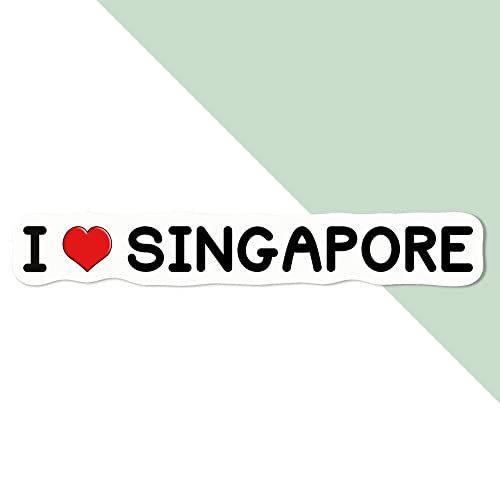 Mittel 100mm 'I Love Singapore' Permanente Aufkleber (DW00077330) von Azeeda
