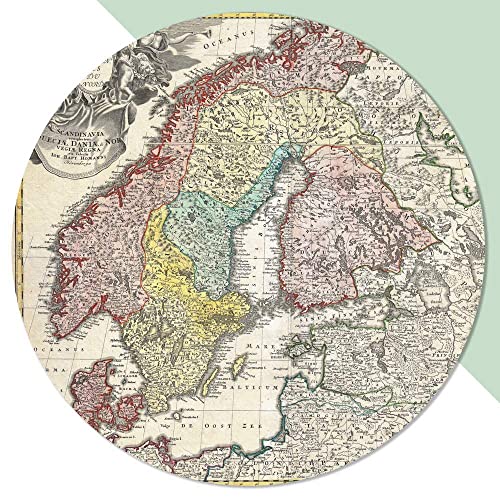 Mittel 100mm 'Karte von Skandinavien' Permanente Aufkleber (DW00014338) von Azeeda