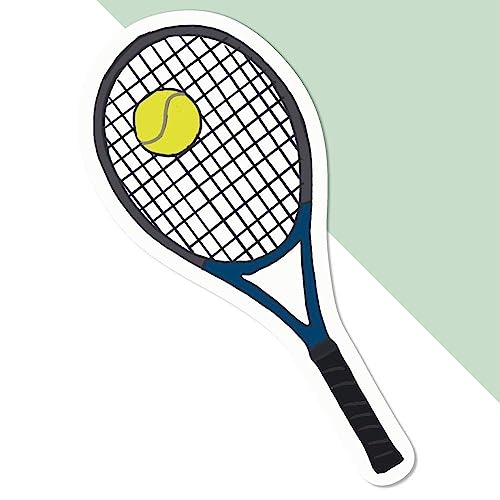 Mittel 100mm 'Tennisschläger & Ball' Permanente Aufkleber (DW00090617) von Azeeda